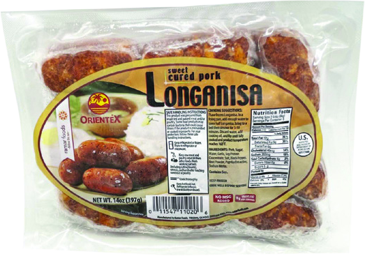 Orientex Sweet Pork Longanisa package